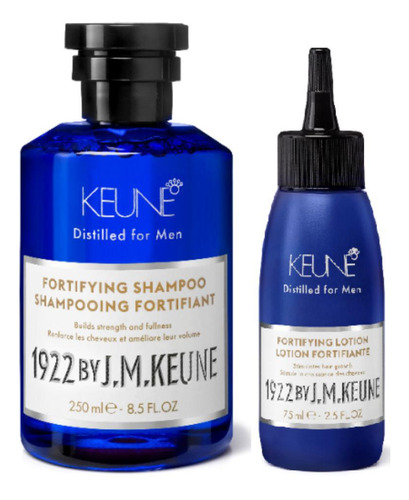 Kit Keune 1922 Fortifying Shampoo 250ml Loção 75ml Antiqueda
