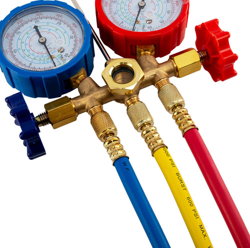 Válvula de Manometro Gadnic Man1ref-Pro de Cobre Doble Cabezal Fluorada