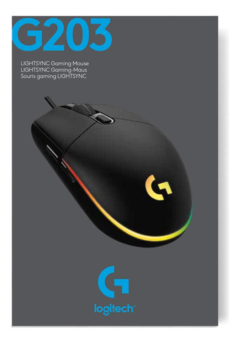 Logitech G203 Wired Gaming Mouse, 8.000 Ppp, Efecto Óptic...