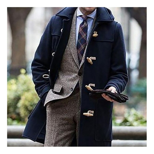 Abrigo De Hombre Delgado Elegante Gabardina Doble Botonadura
