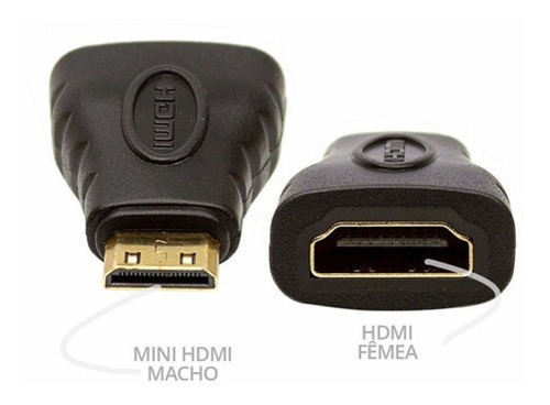 Imagem 3 de 6 de Adaptador Conector Mini Hdmi Macho Para Hdmi Fêmea