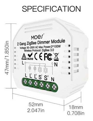 Imagem 4 de 4 de Kit 4 Interruptores Dimmer Zigbee 2 Teclas Alexa Google Home