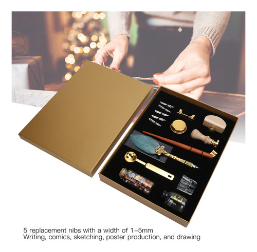 Quill Dip Pen Wax Set Pluma Kit De Sellos De Tinta Para Escr
