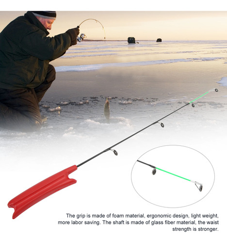Vara De Pesca No Gelo De Fibra De Vidro Ultra Curta, Haste S