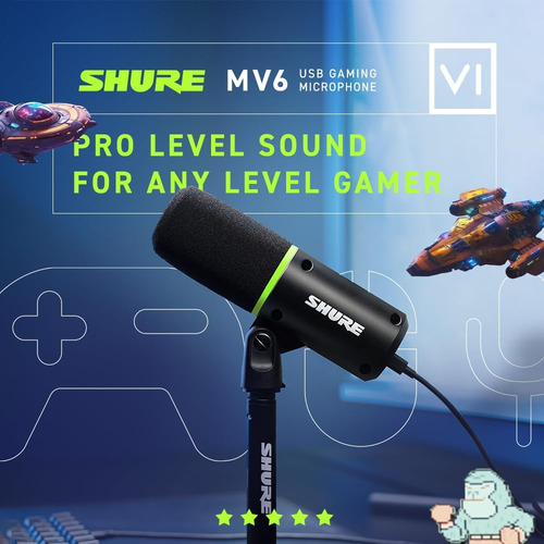 Micrófono De Juego Mv6 Shure, Micrófono Dinámico De Pc Usb P
