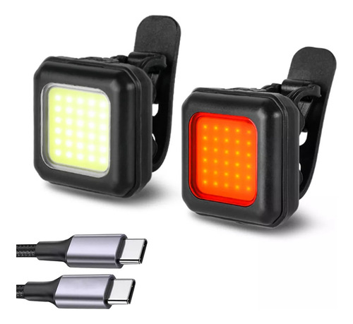 Luz Bicicleta Accesorios Usb Recargable Delantera Traser
