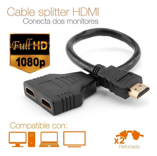 Splitter Hdmi 1080p 2 En 1 Divisor De Señal Hdmi Lcd Led