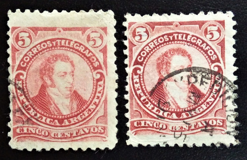 Argentina, Lote Gj 106-6 A 5c 11 1-2 Colores 89 Usads L14465