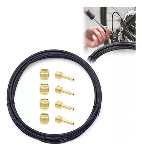 Kit De Manguera De Freno Para Bicicleta Dfgd Con Inserto De Conexión De Latón, Manguera De Freno Hidráulico De 2.5m Compatible Con Shimano Bh59, Avid, Sram, Magura (negro Magura).
