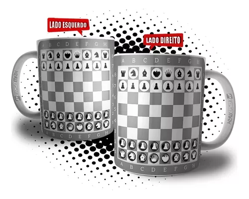 Caneca Chess Player Tabuleiro Peças Jogo Xadrez Xeque Mate