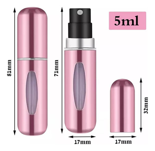 Atomizador Perfume 6 Pz 5ml Recargable Portátil Viaje Spray
