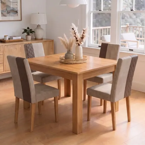 Mesa De Jantar Retangular 4 Lugares Moderna Mdf Freijó - Blue Moby