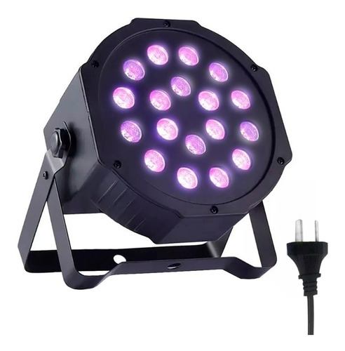 Luz Proton Par 18 Led Luz color Uv Dj Audioritmica Libercam PRUV-18 Iluminacion Para Amurar Color Negro