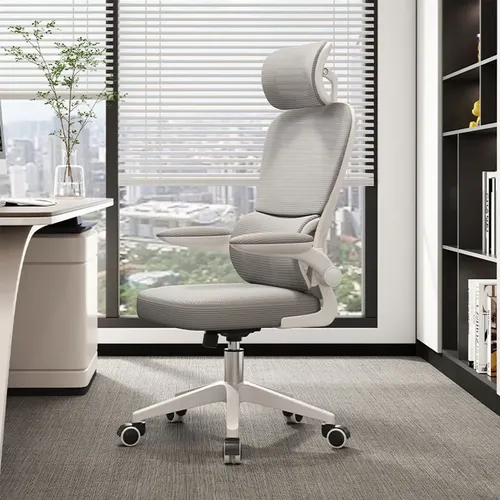 Cadeira Escritório Ergonômica Python Fly B07 Cinza Com Suporte Lombar Malha