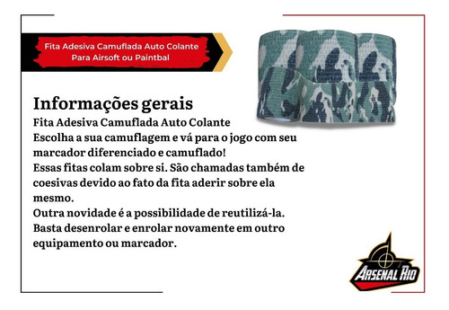 Imagem 4 de 8 de Fita Camuflada Camo Tape Airsoft Paintbal Militar 6 Cores