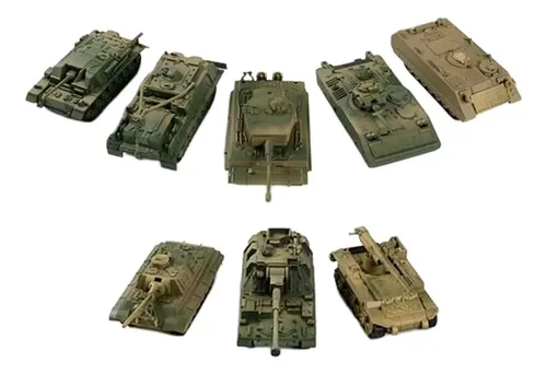 Kit De 8 Tanques A Escala 1:72 Para Montar: Modelo Coleccionable DIY, Decoración Para Estantería