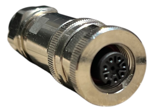 Conector Metalico Apantallado M12 8 Pines Hembra Macho 8 Pines Hembra