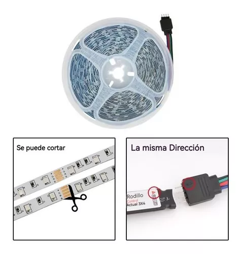 Tiras De Luces Led Rgb De 5050 15m 12v Con Música Bluetooth