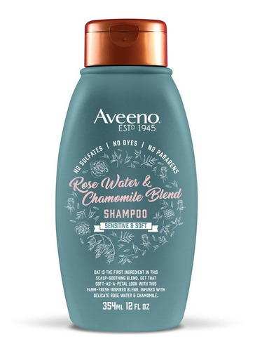 Shampoo Aveeno Agua De Rosas Y Manzanilla Cuidado Delicado 