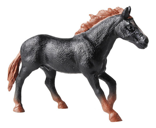 Figura De Cavalo Estátua De Vida Selvagem Preto Amarronzado
