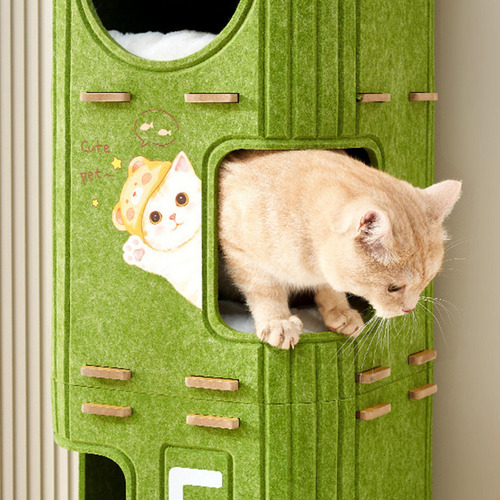 Bonita Caseta Para Gatos, Moderna Y Acogedora 2 Niveles