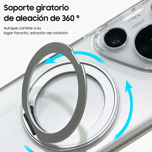 Funda Transparente Para Huawei Pura 70 Suporte Magnético,compatible With Magsafe,kit Mica Pantalla Mica Cámara Hd,magnetic Carbon Fiber Case