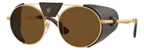 Comprar Gafas de sol, Persol, PO2496sz 114057 52, marco dorado, varilla dorada, lente marrón polarizada, diseño redondo