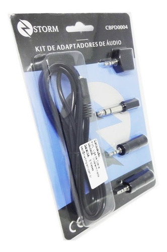 Imagem 2 de 9 de Kit Adaptadores De Audio Storm Com 4 + Cabo P2 1,80 Metro Nf