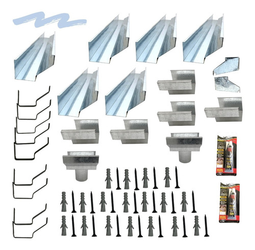 Kit Calha Telhado Beiral 11 Metros Galvanizada Bocal Redondo