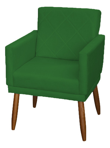 Kit 3 Poltronas Decorativas Para Recepção Consultório Cores Cor Verde Desenho Do Tecido Suede Liso