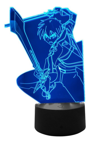 Anime Sword Art Online Figura 3d Led Luz Noche