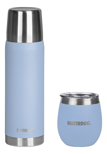Set Matero Waterdog Termo 750ml + Copon 240ml Doble Pared Lavanda