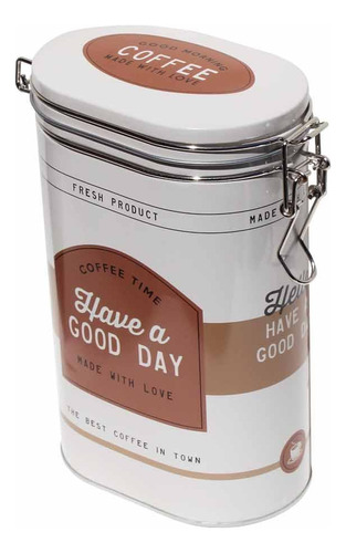 Pote Lata Porta Mantimentos Metal Retro Para Café Com Fecho
