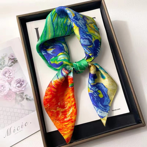 Pañuelo De Seda De 70 X 70 Cm, Accesorio De Moda Versátil 1