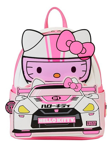 Mochila Loungefly Hello Kitty Tokyo Speed Racer Sanrio Rosa Chicle Estampado