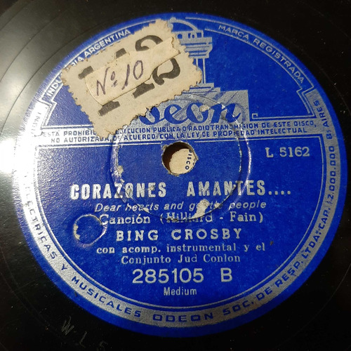 Pasta Bing Crosby Acomp Instrumental Odeon C199