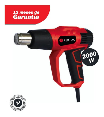 Imagen 2 de 10 de Pistola De Calor Aire Caliente Pektra 2000w + Kit Acesorios