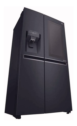 Heladera inverter no frost LG GC-X247CQBV mate black steel finger print proof con freezer 601L 220V