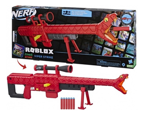 Lançador Nerf Roblox Zombie Attack Viper Strike Hasbro F5484 Cor Preto