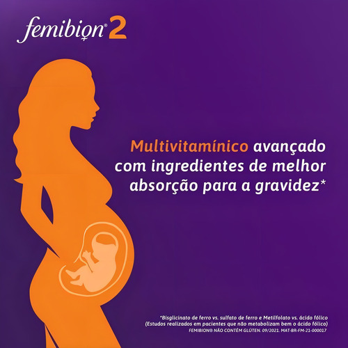 Femibion Multivitamínico 2 Gravidez 56 Cápsulas/comprimidos Sem Sabor