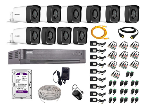 Cámaras Seguridad Exterior It3f Kit 10 Hikvision Full Hd 1tb