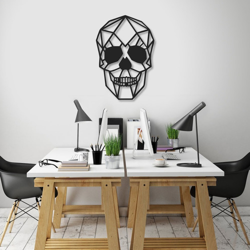 Imagen 5 de 6 de Cuadro Decorativo En Madera Calada Calavera Mural