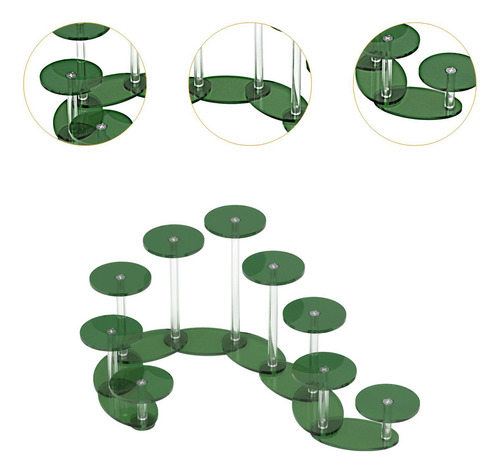Soporte De Exhibición Redondo De Acrílico, Elevador Verde