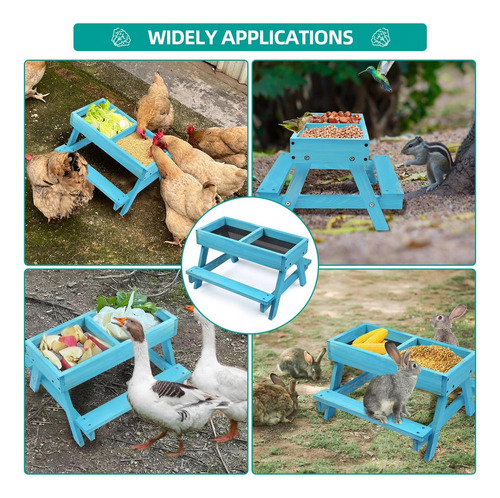 Mesa De Picnic Para Pollos, Comedero Para Pollos, Sin Madera