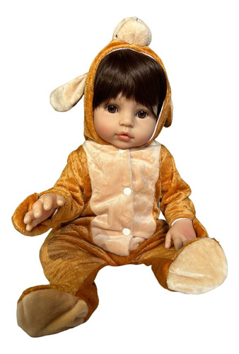 Bebe Reborn Menino 100% Silicone 47 Cm - Cachorrinho - Full