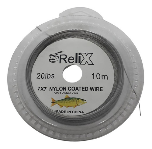 Cable De Acero Relix Forrado 7×7 20lbs Pesca Lider X10m