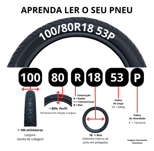 Pneu Cg 125 150 160 Fazer 150 Apache 150 Traseiro 100/80-18