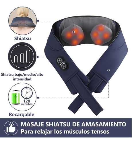 Masajeador De Espalda 4d Y Cuello Alivio Del Dolor Muscular