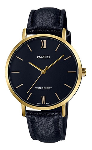 Reloj Mujer Casio  Ltp-vt01gl-1b Analogo Negro / Lhua Store