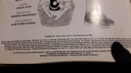 Revista Ranma 1/2 2000 Rumiko Takahashi Toukan Mexico 39 E58